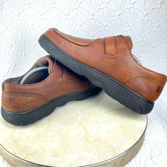 Vintage Rocky Shoes Mens Size 11 Brown Pebble Grain Leather Monk Strap Split Toe - Picture 8 of 11